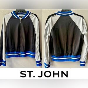 St. John Color Blocked Lined  Bomber Jacket Women’s M~Rare*